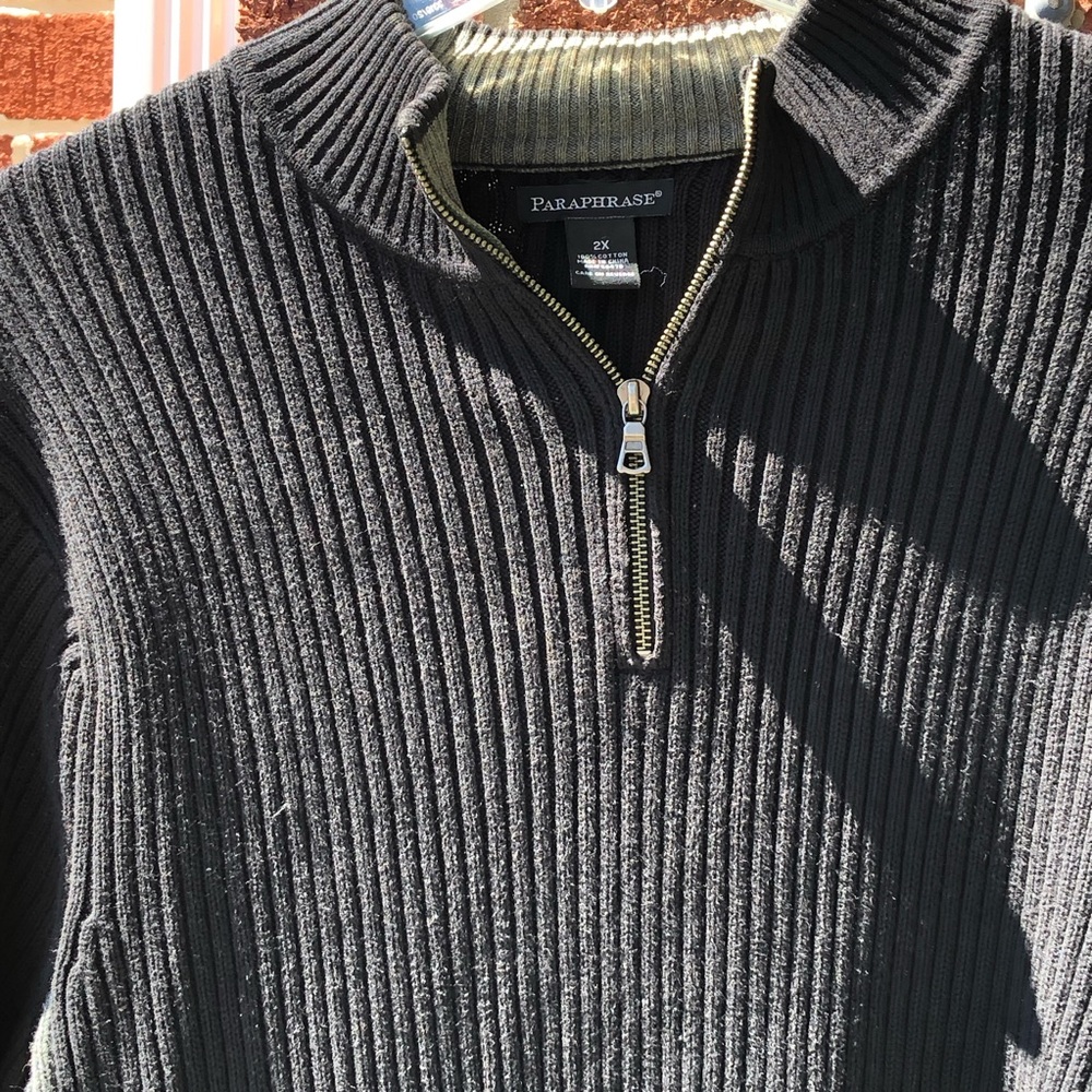 Paraphrase Black and Gray Zip-Up Sweater —#050 - Picture 4 of 6